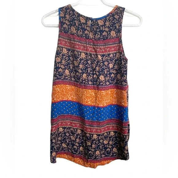 Papillon Lightweight Sleeveless Airy  Colourful Smock Top w Pockets Size S - Picture 3 of 7